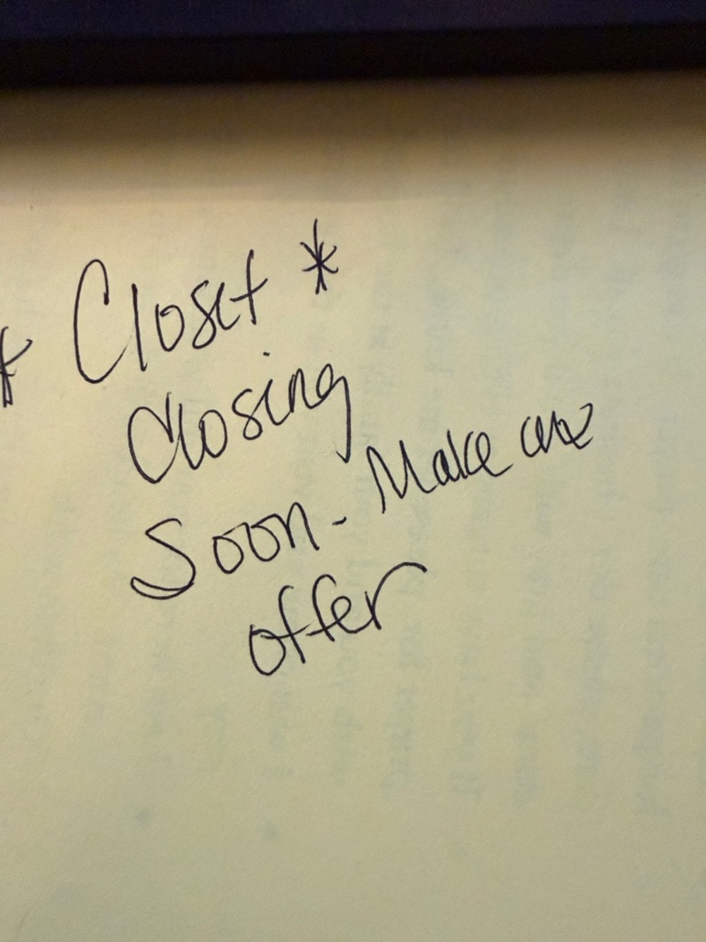 Losing closet sale